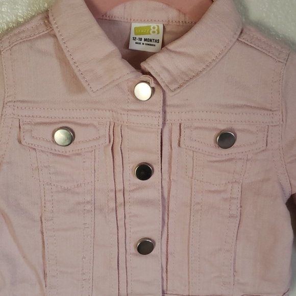 Crazy 8 Pink Jean Jacket 12 to 18 months - Picture 2 of 4